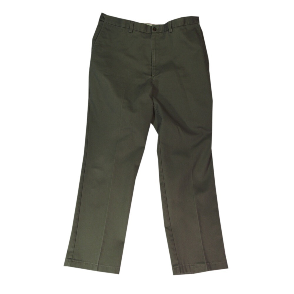 Haggar pants men's 36 x 30 Grey Comfort waist flat front Black Label chino